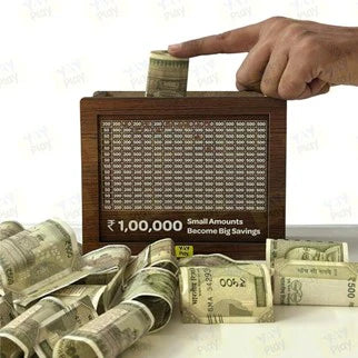 Wooden Money Bank - ₹1 Lakh Savings Box