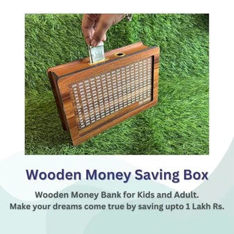 Wooden Money Bank - ₹1 Lakh Savings Box